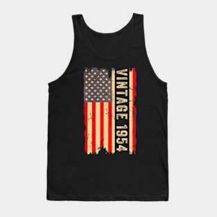 1954 70Th Birthday Gifts 70 Years Old American Flag Tank Top